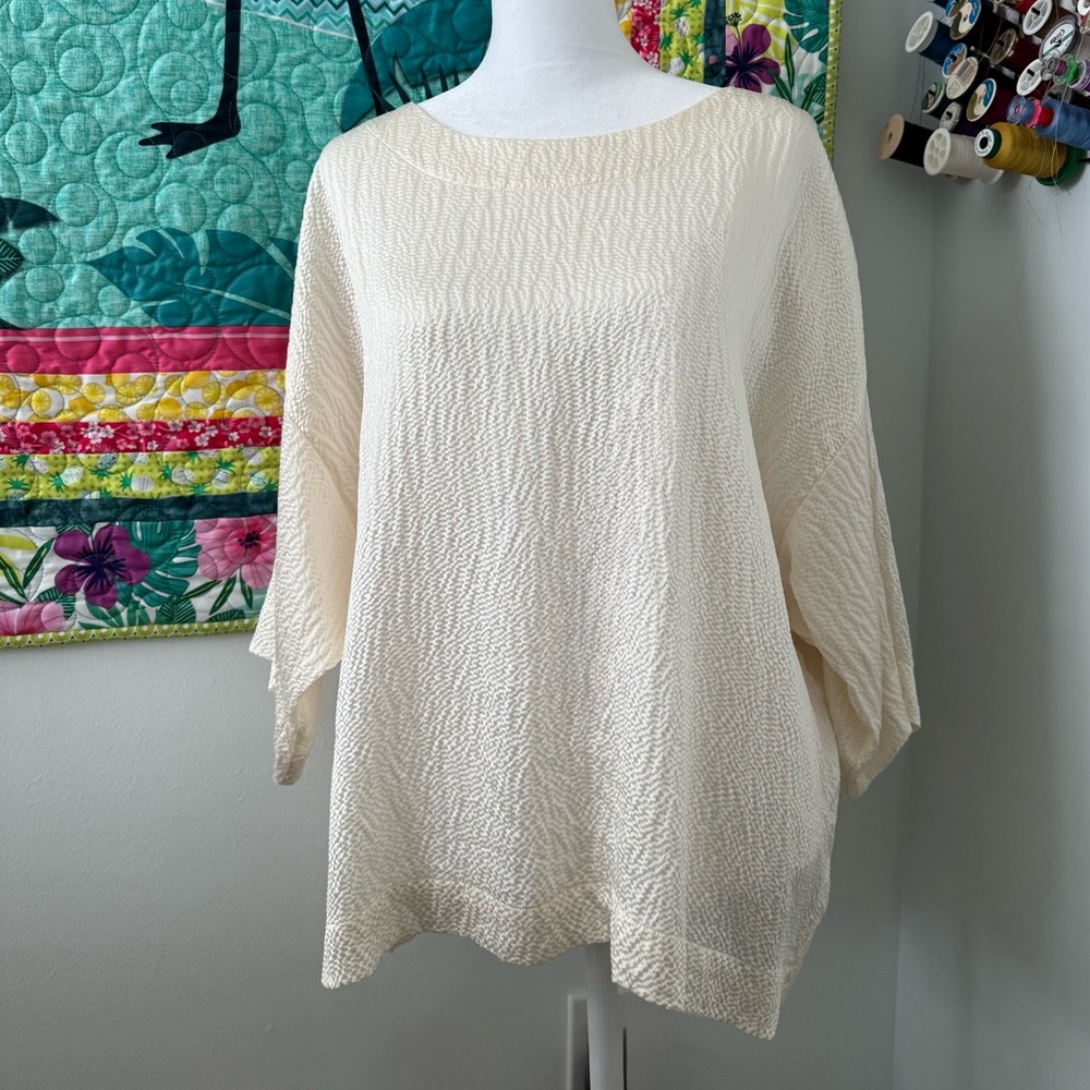 Pure Jill Cream Textured Silk Blouse ❤️
